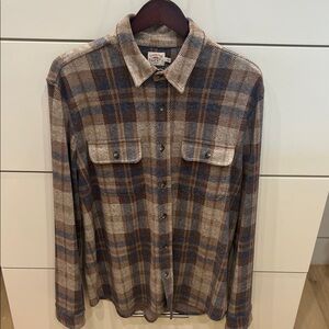 Faherty Brown and Blue Plaid Button-Down Shirt